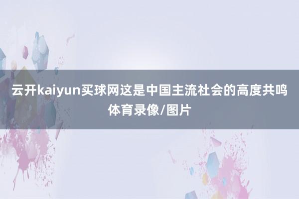 云开kaiyun买球网这是中国主流社会的高度共鸣体育录像/图片