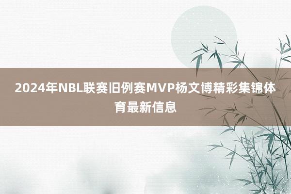 2024年NBL联赛旧例赛MVP杨文博精彩集锦体育最新信息