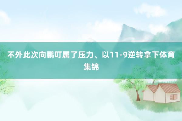 不外此次向鹏叮属了压力、以11-9逆转拿下体育集锦